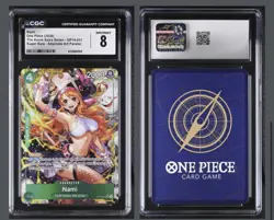 One Piece TCG Nami OP14-031 Alt Art SR The Azure Sea’s Seven English CGC 8 - Image 1