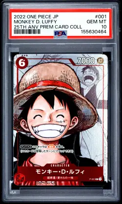 2022 ONE PIECE JAPANESE 25TH ANNIVERSARY COLLECTION #001 MONKEY D. LUFFY PSA 10 - Image 1