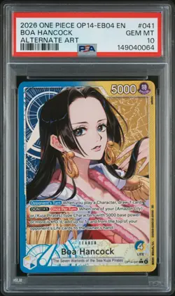 2026 ONE PIECE BOA HANCOCK ALTERNATE ART EB04-THE AZURE SEA'S SEVEN #041 PSA 10 - Image 1