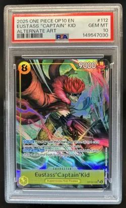 2025 One Piece Royal Blood Eustass Captain Kid Alt Art #OP10-112 PSA 10 GEM MINT - Image 1