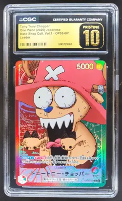 2025 ONE PIECE JP TONY TONY CHOPPER LEADER OP08-001 CGC 10 PRISTINE RC7 - Image 1