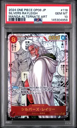 2024 ONE PIECE JAPANESE TWO LEGENDS MANGA ALT ART #118 SILVERS RAYLEIGH PSA 10 - Image 1
