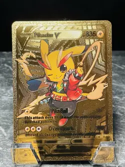 Pikachu V 060/080 Gold Display Card Pokemon TCG - Image 1