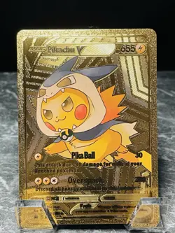 Pikachu V 060/080 Gold Display Card Pokemon TCG - Image 1