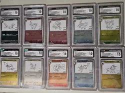 CGC 10 Yu Nagaba Eevee's & Pikachu Promo Complete Sequential set Pokemon Card - Image 1