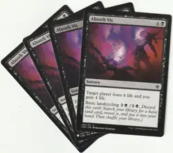 ✪ 4 MAGIC The Gathering ABSORB VIS Black Sorcery MTG PLAYSET CN2/EN 2016 - Image 1