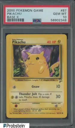 2000 Pokemon Game Base II #87 Pikachu PSA 10 GEM MINT - Image 1