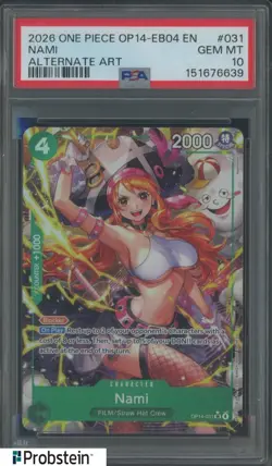 2026 One Piece OP14-EB04 EN Alternate Art #031 Nami PSA 10 GEM MINT - Image 1