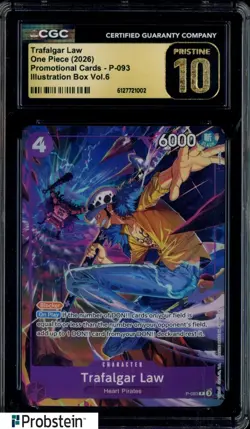 2026 One Piece Promo Illustration Box VOl 6 #P093 Trafalgar Law CGC 10 - Image 1