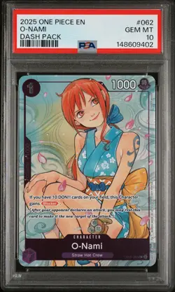 2025 ONE PIECE DASH PACK 2025 #062 O-NAMI PSA 10 - Image 1
