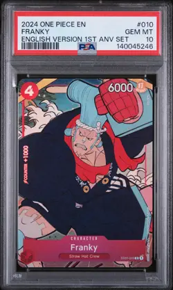 2024 ONE PIECE ENGLISH VERSION 1ST ANNIVERSARY SET #010 FRANKY PSA 10 - Image 1