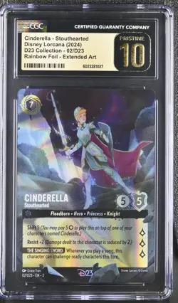 CGC 10 PRISTINE Cinderella Stouthearted D23 Collection Disney Lorcana - Image 1