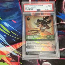 2023 DISNEY LORCANA THE FIRST CHAPTER ENCHANTED MICKEY MOUSE ARTFUL ROGUE PSA 10 - Image 1