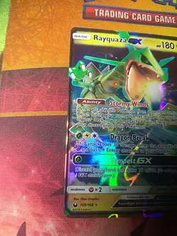 Rayquaza GX Holo Ultra Rare Card Sm-Celestial Storm 109/168 NM Condition - Image 4