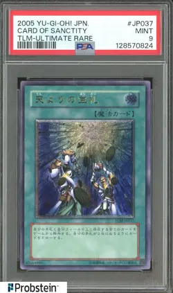 2005 Yu-Gi-Oh! Japanese TLM-JP037 Card of Sanctity Ultimate Rare PSA 9 - Image 1