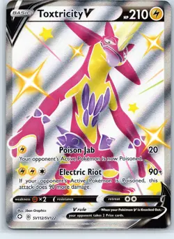 Toxtricity V Rare Shining Fates: Shiny Vault Holo SV112/SV122 Pokemon Card NM - Image 1