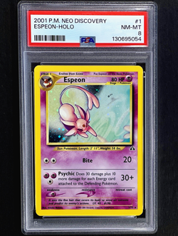 2001 Pokemon ESPEON Neo Discovery HOLO Unlimited Edition Card 1/75 SWIRL - PSA 8 - Image 2