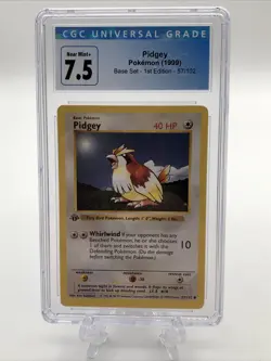 Pokemon Pidgey Base Shadowless 1st Edition CGC 7.5 Graded Trading Card - Image 1
