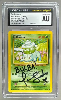 2253 Tara Sands 1999 Pokemon #44 Bulbasaur VA on Card CGC AUTH - Image 1