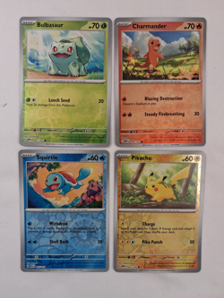 Pokemon 151 Reverse Holos - Bulbasaur Charmander Squirtle Pikachu - Exact Cards! - Image 1