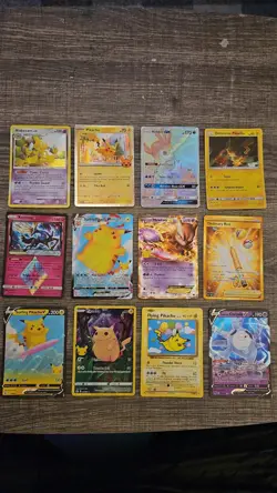 Pokemon 12 Card Lot. Alakazam Vintage Holo, Lots Of Pikachu Cards, Etc. - Image 1