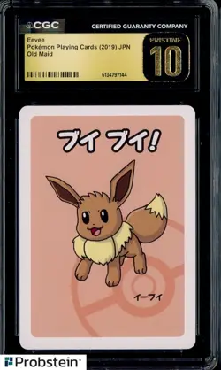 2019 Pokemon Japanese Playing Cards Old Maid Eevee CGC 10 PRISTINE - Image 1