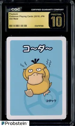 2019 Pokemon Japanese Playing Cards Old Maid Psyduck CGC 10 PRISTINE - Image 1