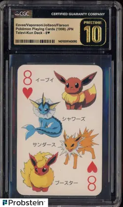 1998 Pokemon Playing Cards JPN Televi-Kun Deck Eevee Vaporeon Jolteon CGC 10 - Image 1
