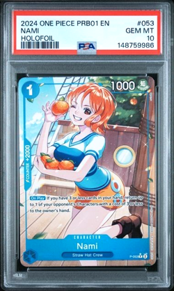 ONE PIECE NAMI 2024 PRB01-CARD THE BEST- #053 HOLOFOIL PSA 10 - Image 1