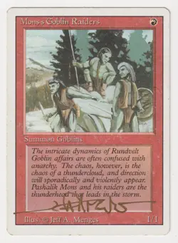Gold Signed Mons's Goblin Raiders HP Revised Artist Jeff A. Menges MTG Magic! - Image 1