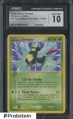 2004 Pokemon Ex Team Magma VS Aqua #17 Team Aqua's Seviper CGC 10 GEM MINT - Image 1