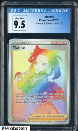 2020 Pokemon Sword & Shield #208 Marnie CGC 9.5 GEM MINT - Image 1