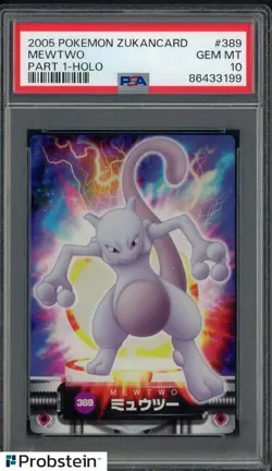 2005 Pokemon Zukancard Part 1 #389 Mewtwo Holo PSA 10 GEM MINT - Image 1