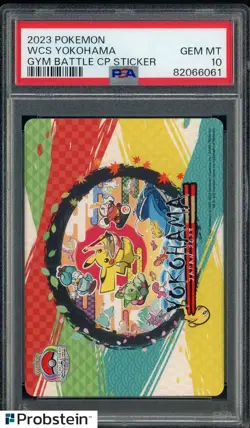 2023 Pokemon Gym Battle CP Stickers WCS Yokohama PSA 10 GEM MINT - Image 1
