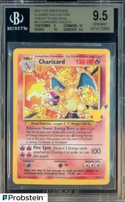 2021 Pokemon Celebrations Classic Confetti Holofoil #4 Charizard Holo BGS 9.5 - Image 1