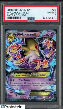 2016 Pokemon XY Fates Collide #26 M Alakazam EX PSA 8 NM-MT - Image 1