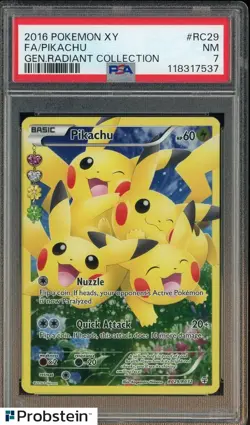 2016 Pokemon XY Generations Radiant Collection #RC29 FA Pikachu PSA 7 NM - Image 1