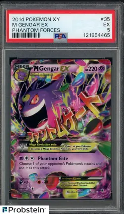 2014 Pokemon XY Phantom Forces #35 M Gengar EX PSA 5 EX - Image 1
