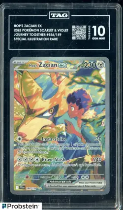 2025 Pokemon Journey Together 186/159 Hop's Zacian SIR TAG 10 GEM MINT - Image 1