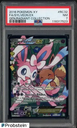 2016 Pokemon XY Generations Radiant Collection #RC32 FA Sylveon EX PSA 7 NM - Image 1