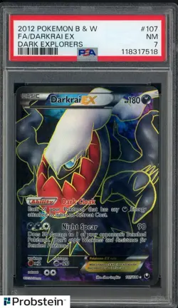 2012 Pokemon B& W Dark Explorers #107 FA Darkrai EX PSA 7 NM - Image 1