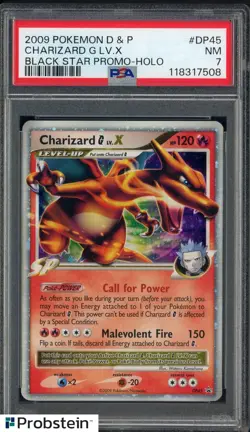 2009 Pokemon D & P Black Star Promo #DP45 Charizard G LV.X Holo PSA 7 NM - Image 1