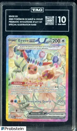 2025 Pokemon Eevee ex 167/131 Prismatic Evolutions Holo SIR TAG 10 GEM MINT - Image 1