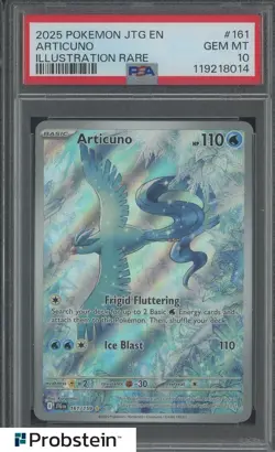 2025 Pokemon JTG EN #161 Articuno Illustration Rare PSA 10 GEM MINT - Image 1
