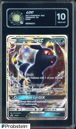 2017 Pokemon SM BSP Premium Collection #SM36 Umbreon GX LCC 10 GEM MINT - Image 1
