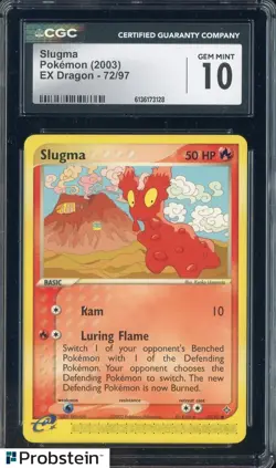 2003 Pokemon Ex Dragon #72 Slugma CGC 10 GEM MINT - Image 1