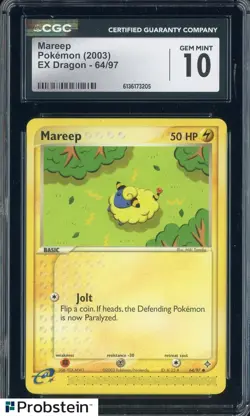 2003 Pokemon Ex Dragon #64 Mareep CGC 10 GEM MINT - Image 1
