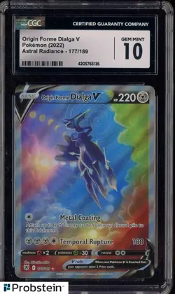 2022 Pokemon Astral Radiance #177 Origin Forme Dialga V CGC 10 GEM MINT - Image 1