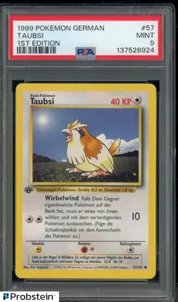 1999 Pokemon German 1st Edition #57 Taubsi PSA 9 MINT - Image 1