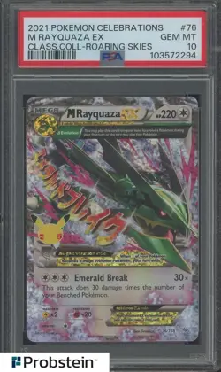 2021 Pokemon Celebrations Classic Coll. #76 M Rayquaza EX PSA 10 GEM MINT - Image 1